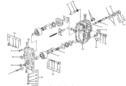 Hydro Pump Diagram and Parts List for 1320 147008-207400-130232100-131232F100-139232100 Cub Cadet Lawn Tractor